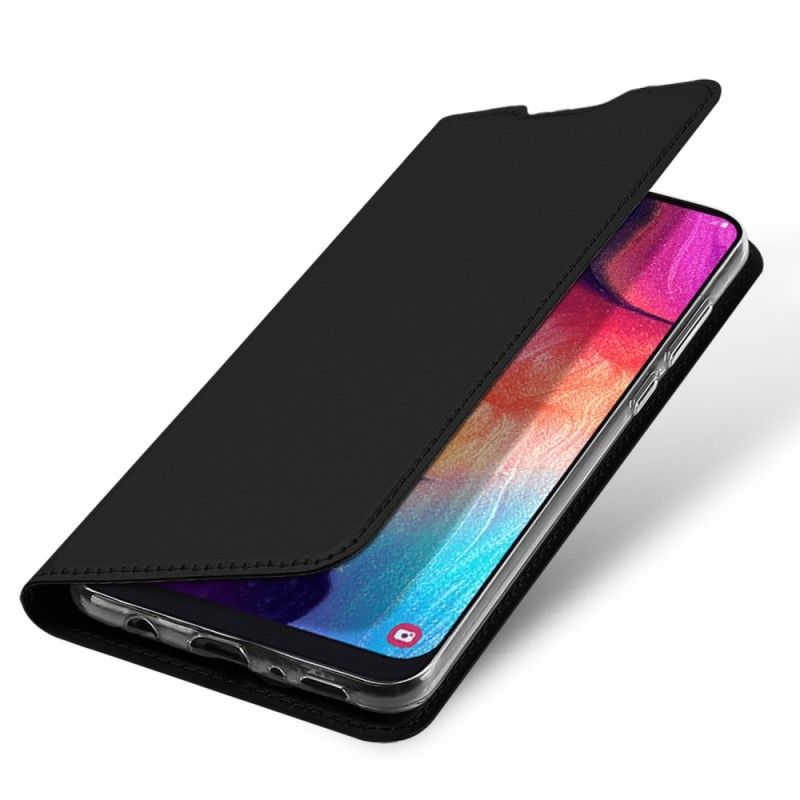 Læder Cover Samsung Galaxy A50 Sort Førsteklasses Serie