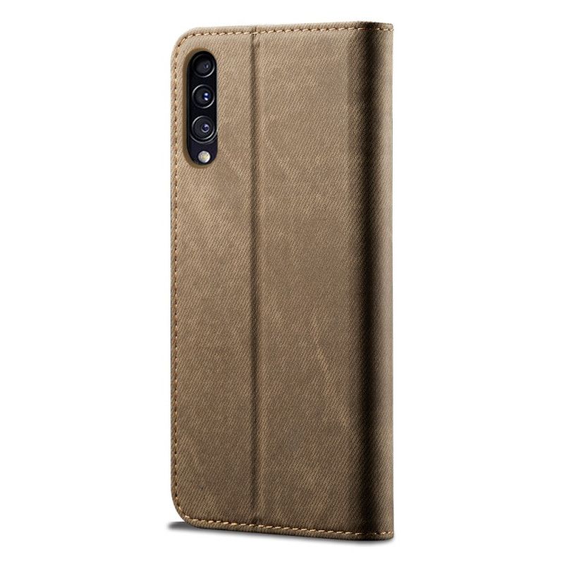 Læder Cover Samsung Galaxy A50 Sort Mobilcover Jeansstof