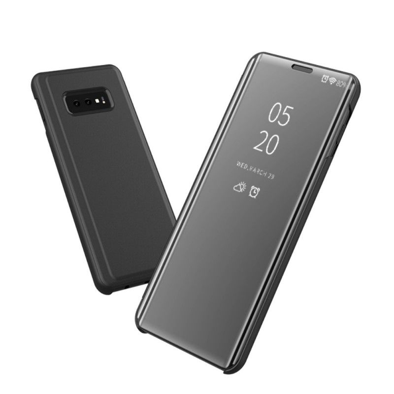 Se Omslag Samsung Galaxy A50 Sort Spejl Og Imiteret Læder