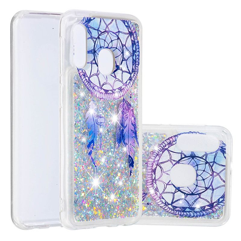 Cover Samsung Galaxy A20e Blue Glitter Dreamcatcher