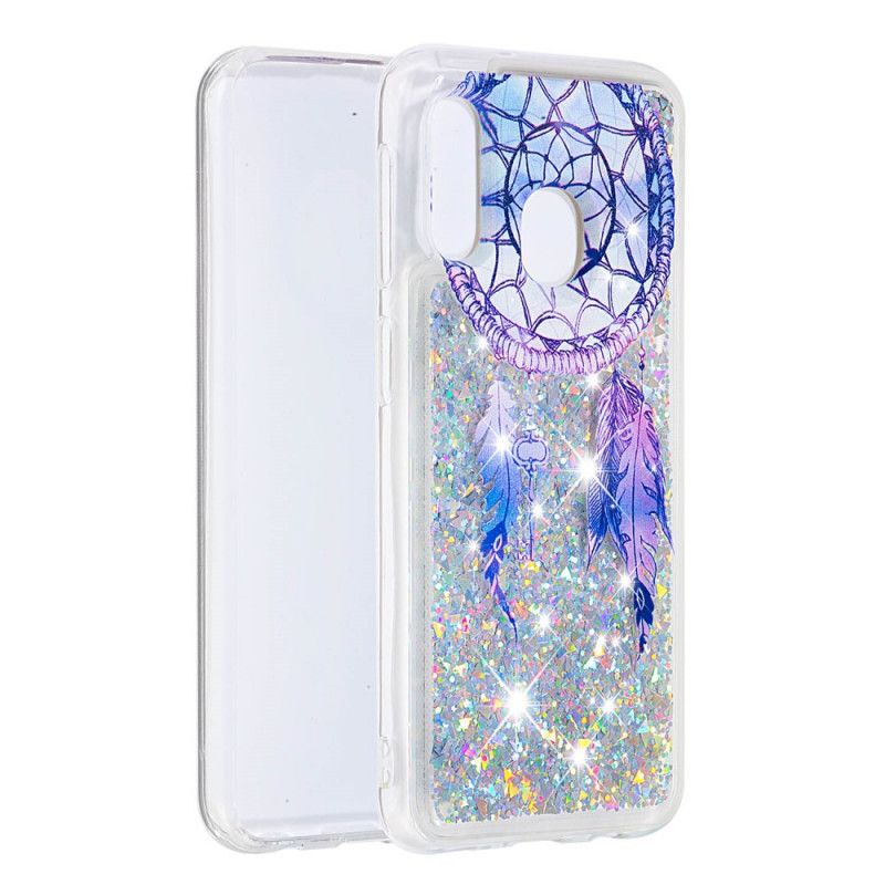 Cover Samsung Galaxy A20e Blue Glitter Dreamcatcher