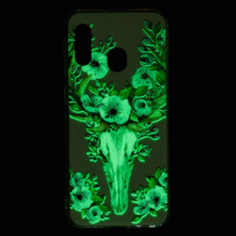 Cover Samsung Galaxy A20e Fluorescerende Blomstret Elg