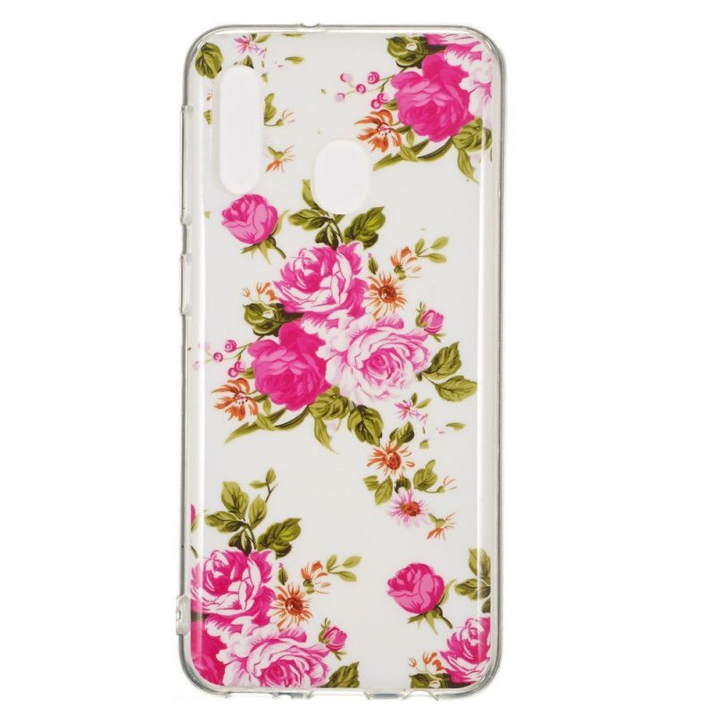 Cover Samsung Galaxy A20e Fluorescerende Frihedsblomster