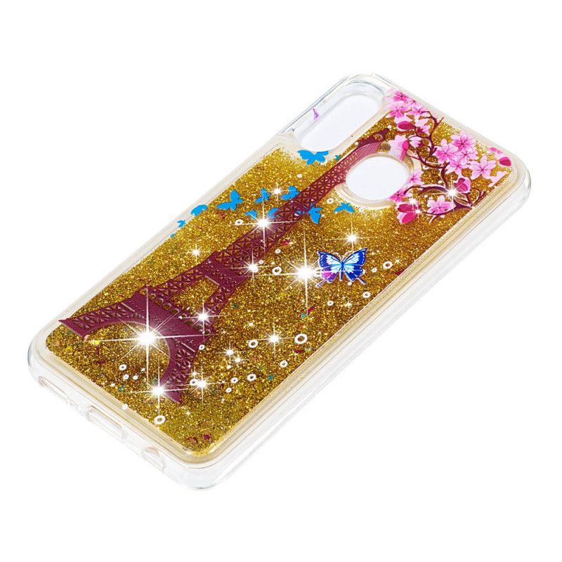 Cover Samsung Galaxy A20e Gyldent Glitter Eiffeltårn