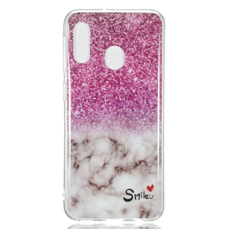 Cover Samsung Galaxy A20e Marmor Glitter Og Smil Original