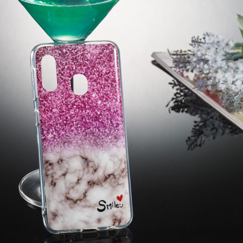 Cover Samsung Galaxy A20e Marmor Glitter Og Smil Original