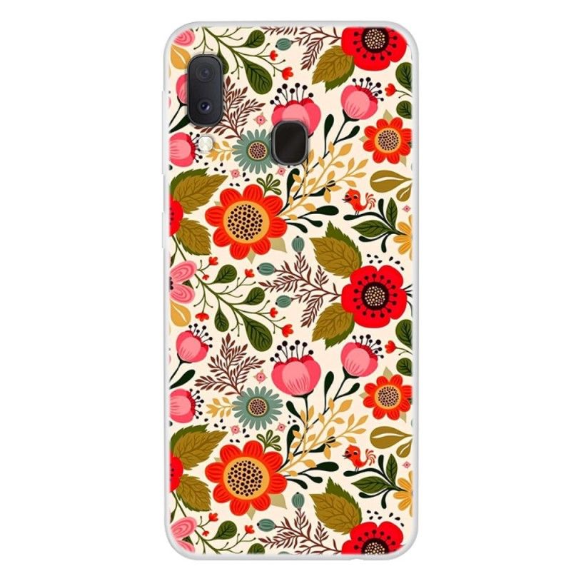 Cover Samsung Galaxy A20e Mobilcover Blomstertæppe