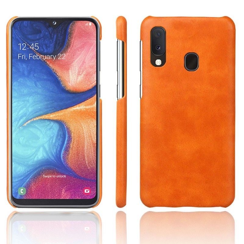 Cover Samsung Galaxy A20e Rød Præstationslychee-Lædereffekt