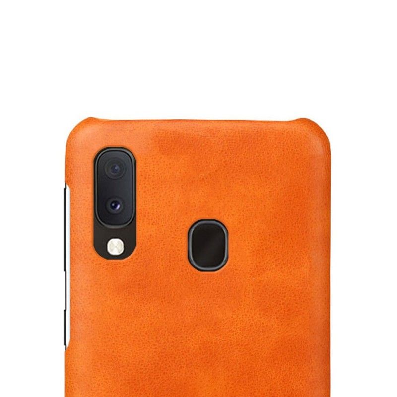 Cover Samsung Galaxy A20e Rød Præstationslychee-Lædereffekt