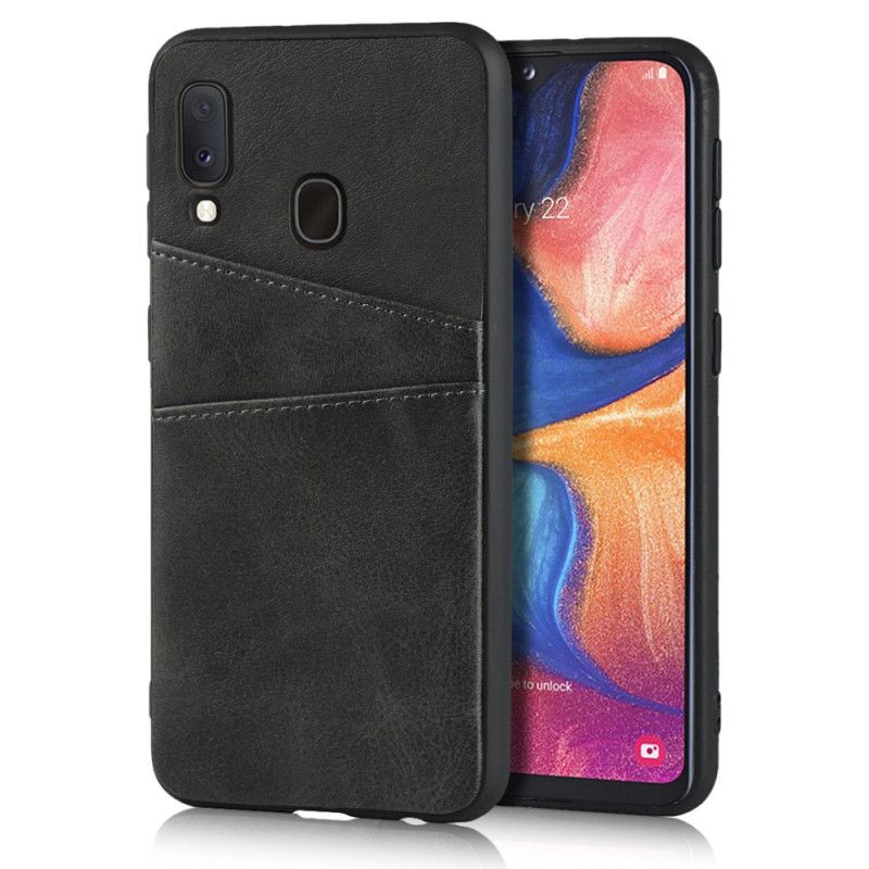 Cover Samsung Galaxy A20e Sort Dobbelt Kortholder