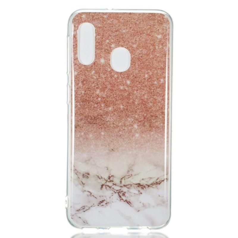 Cover Samsung Galaxy A20e Sort Marmorglitter