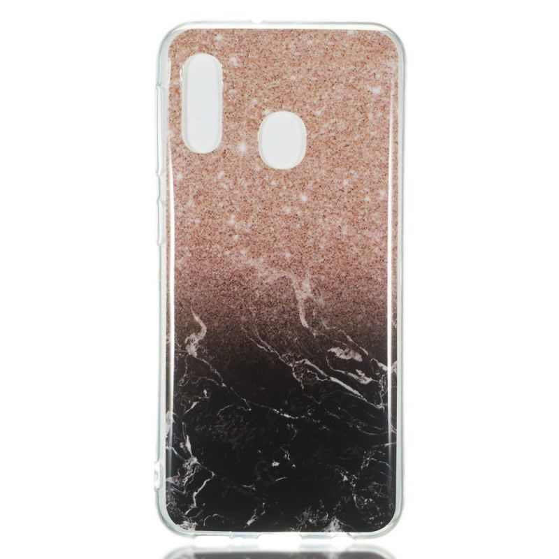 Cover Samsung Galaxy A20e Sort Marmorglitter