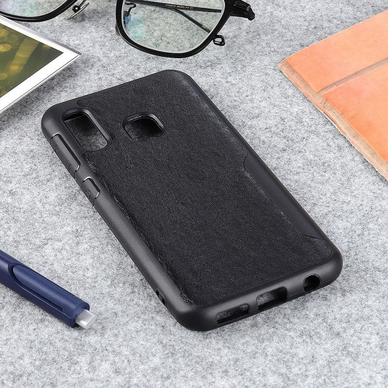 Cover Samsung Galaxy A20e Sort Matfaseret Lædereffekt