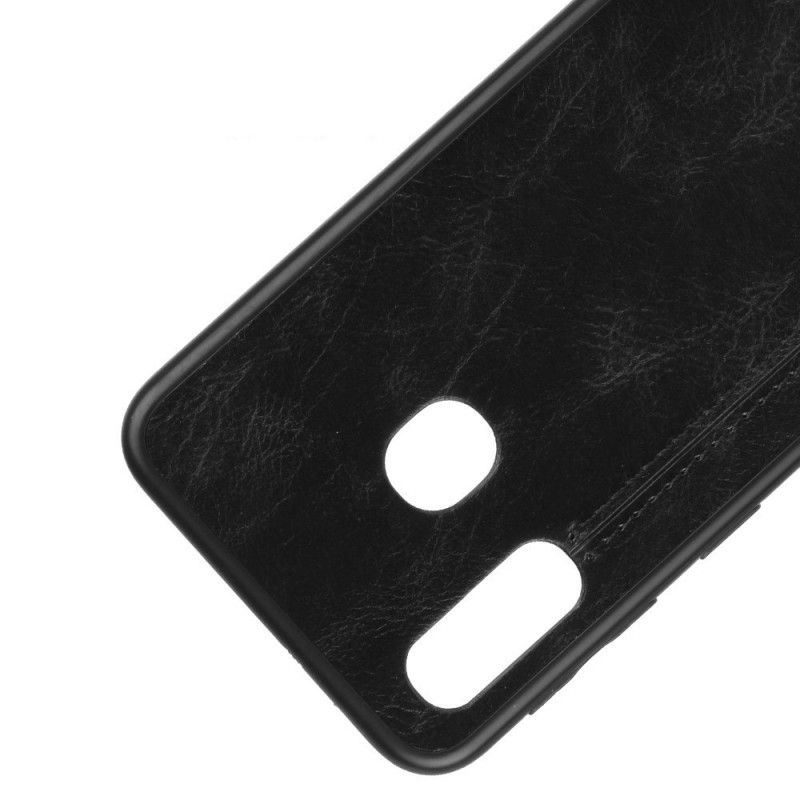 Cover Samsung Galaxy A20e Sort Syet Lædereffekt