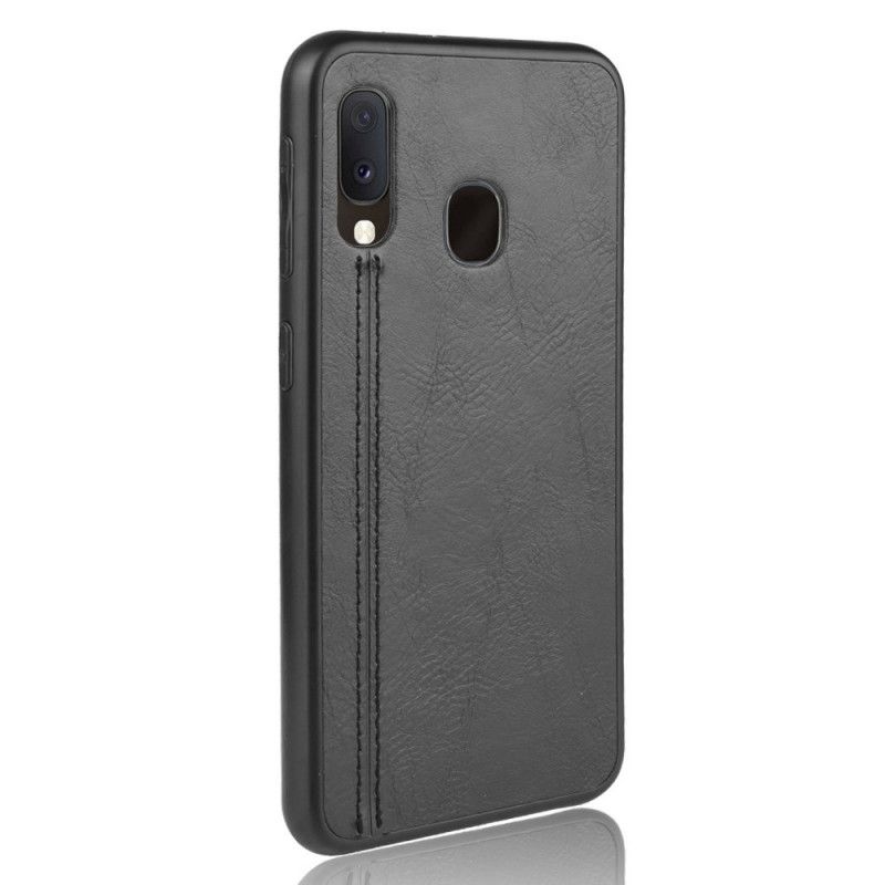 Cover Samsung Galaxy A20e Sort Syet Lædereffekt