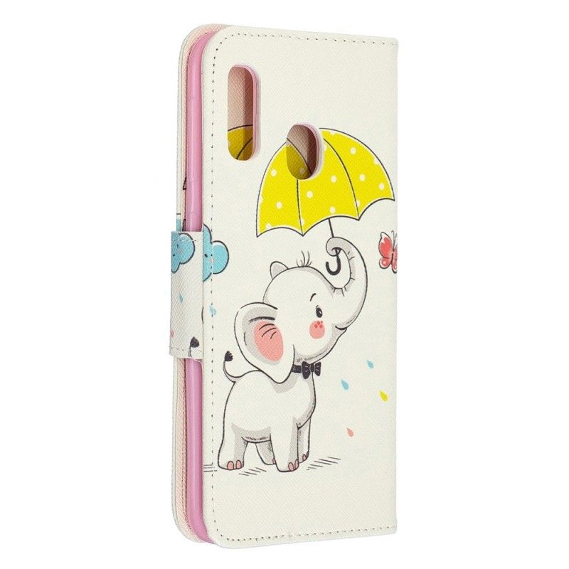 Flip Cover Læder for Samsung Galaxy A20e Elefant