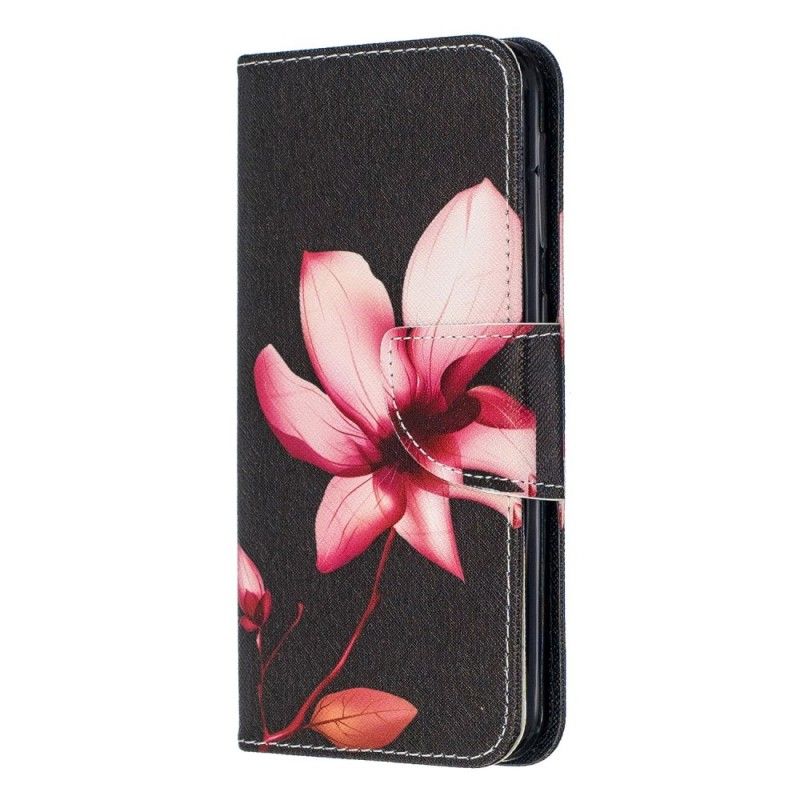 Flip Cover Læder for Samsung Galaxy A20e Lyserød Blomst