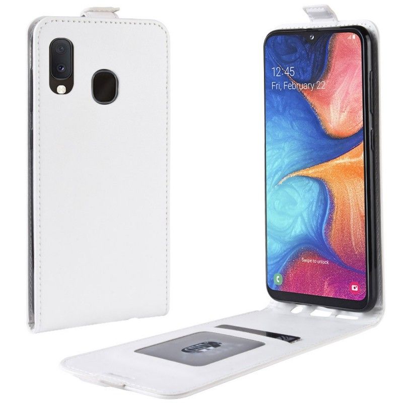 Flip Cover Læder for Samsung Galaxy A20e Sort Foldning Af Lædereffekt