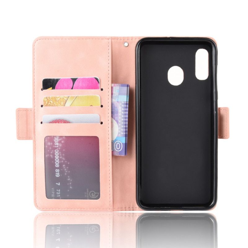 Flip Cover Læder for Samsung Galaxy A20e Sort Førsteklasses Multikort