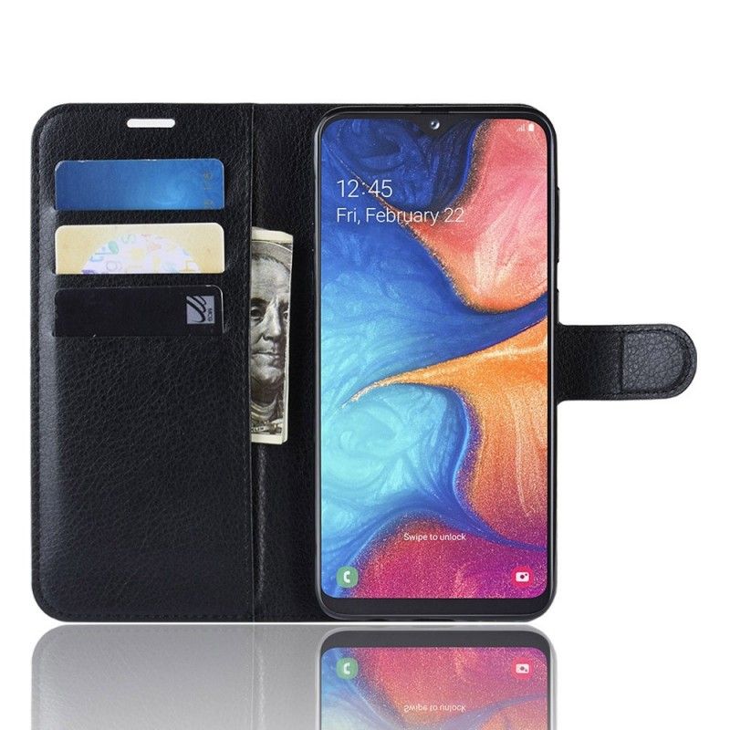 Flip Cover Læder for Samsung Galaxy A20e Sort Klassisk