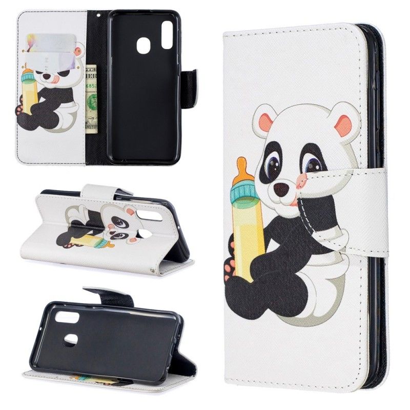 Flip Cover Læder Samsung Galaxy A20e Babypanda