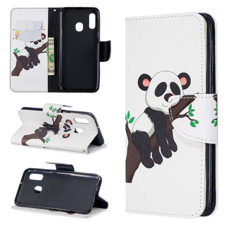 Flip Cover Læder Samsung Galaxy A20e Doven Panda