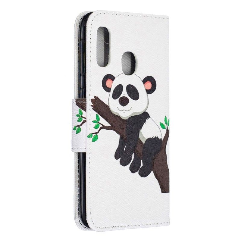 Flip Cover Læder Samsung Galaxy A20e Doven Panda