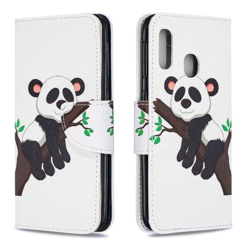 Flip Cover Læder Samsung Galaxy A20e Doven Panda