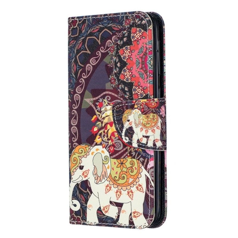 Flip Cover Læder Samsung Galaxy A20e Etnisk Elefantmandala Beskyttelse