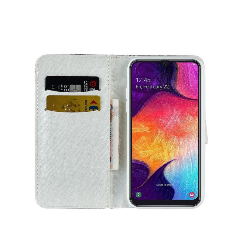 Flip Cover Læder Samsung Galaxy A20e Gul Krokodildiamanter