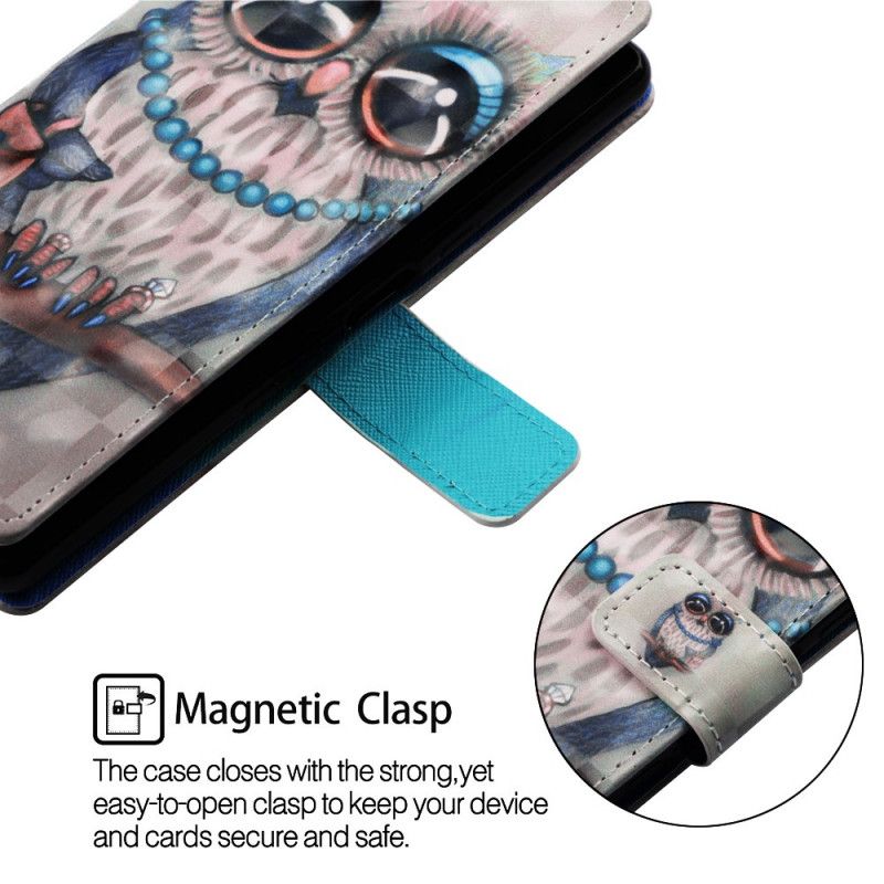 Flip Cover Læder Samsung Galaxy A20e Miss Ugle