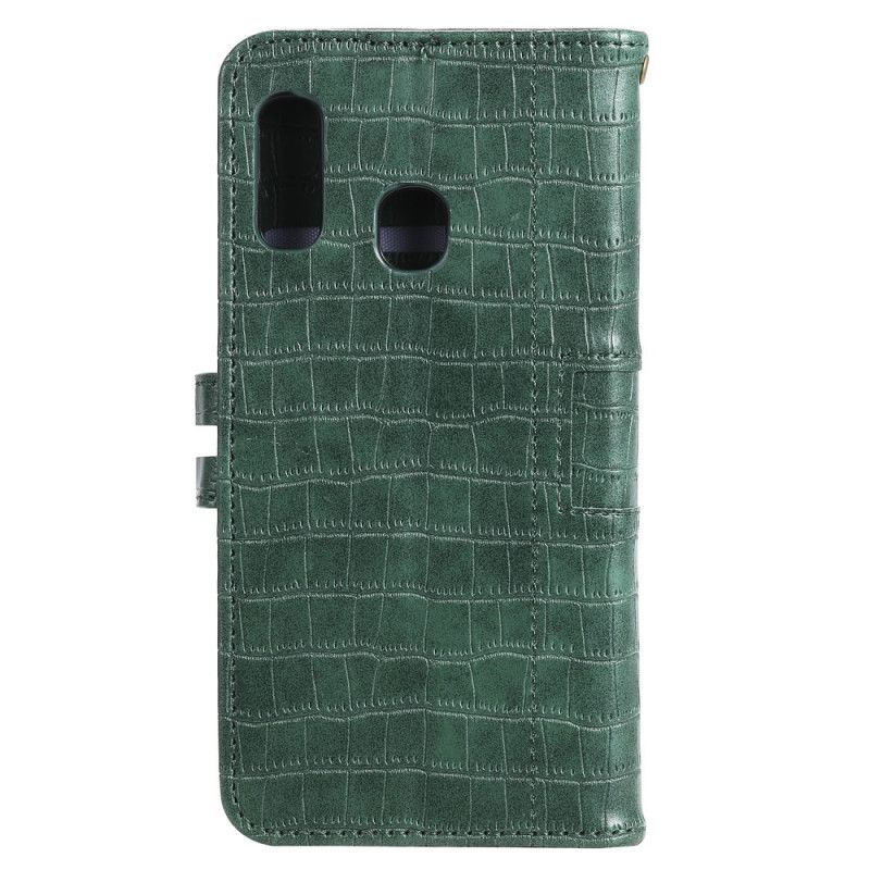 Flip Cover Samsung Galaxy A20e Sort Mobilcover Fuldstændig Krokodille