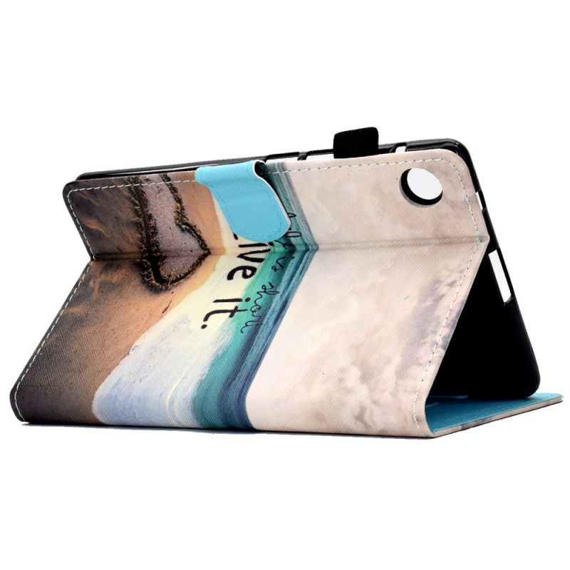 Læder Cover Samsung Galaxy Tab A8 Telefon Etui (2021) Life Is Short Beach