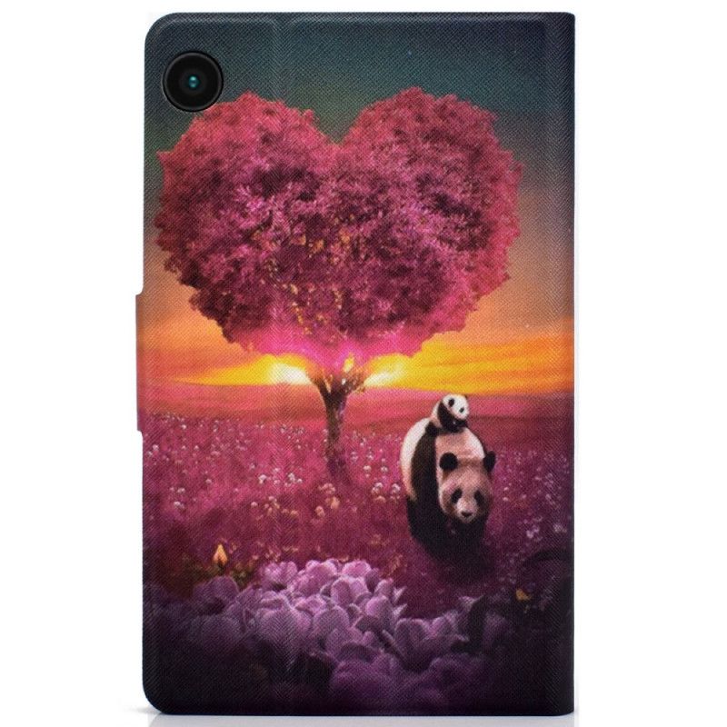 Læder Cover Samsung Galaxy Tab A8 Telefon Etui (2021) Panda Heart