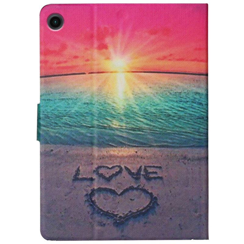 Læder Cover Samsung Galaxy Tab A8 Telefon Etui (2021) Sunset Love