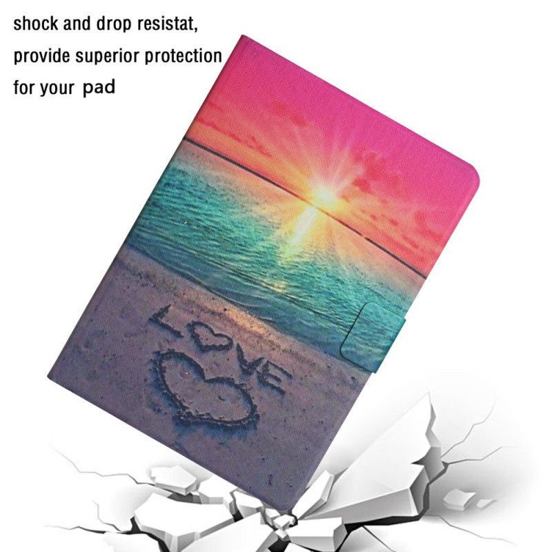 Læder Cover Samsung Galaxy Tab A8 Telefon Etui (2021) Sunset Love