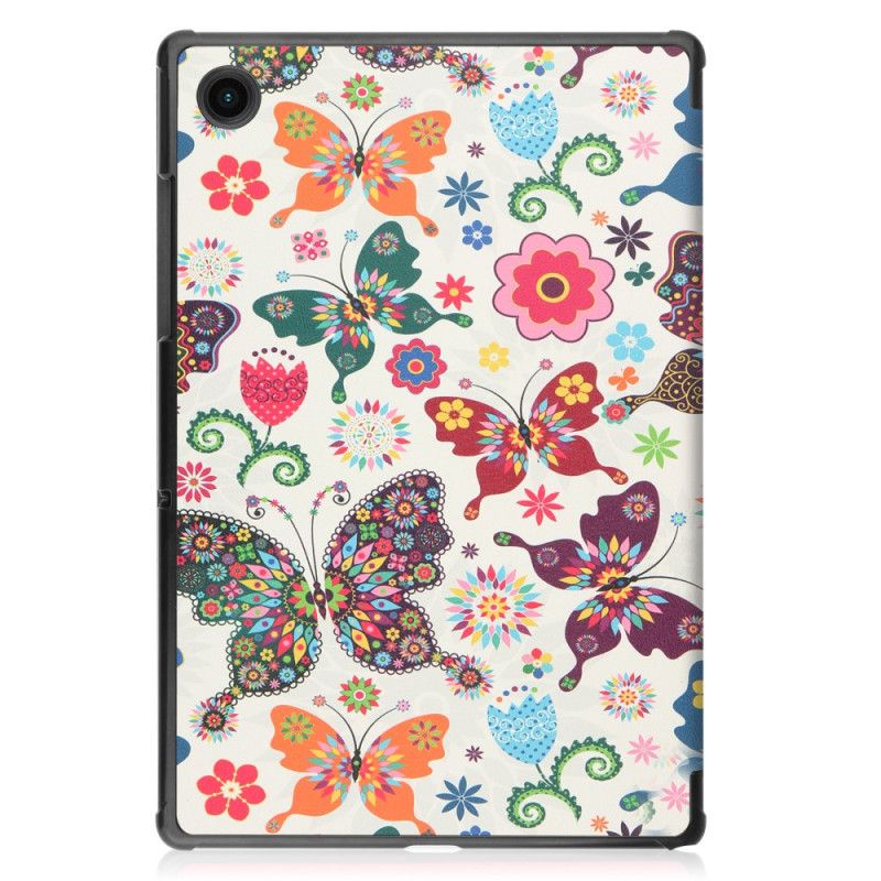 Smart Case Samsung Galaxy Tab A8 (2021) Forstærkede Sommerfugle Og Blomster