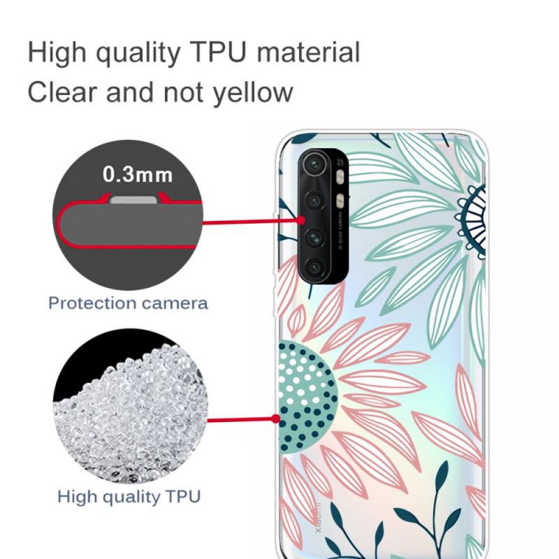 Cover Xiaomi Mi Note 10 Lite Magenta Ren Lyserød Blomst