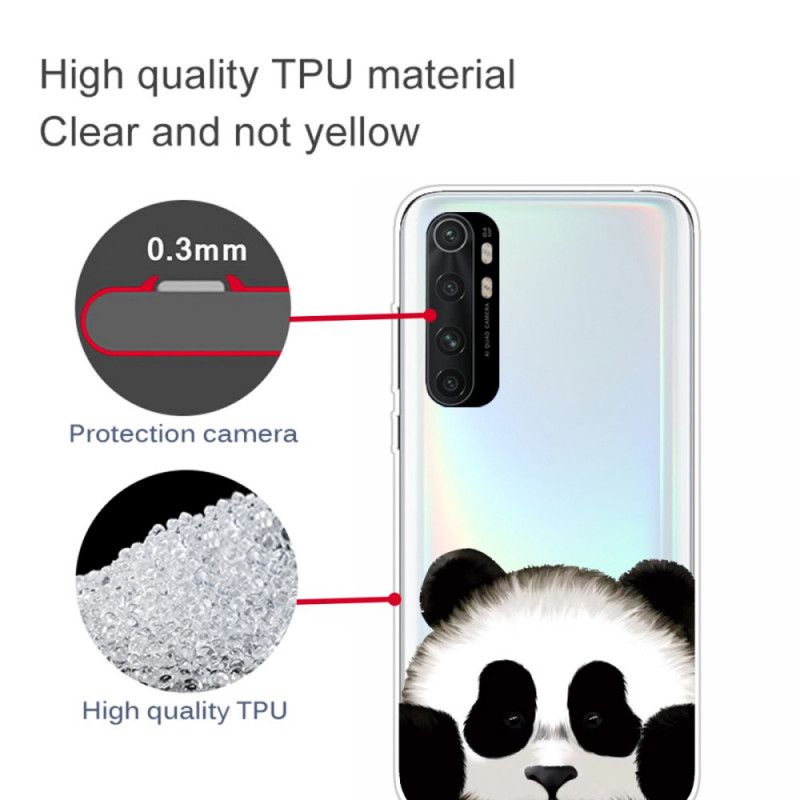 Cover Xiaomi Mi Note 10 Lite Mobilcover Gennemsigtig Panda