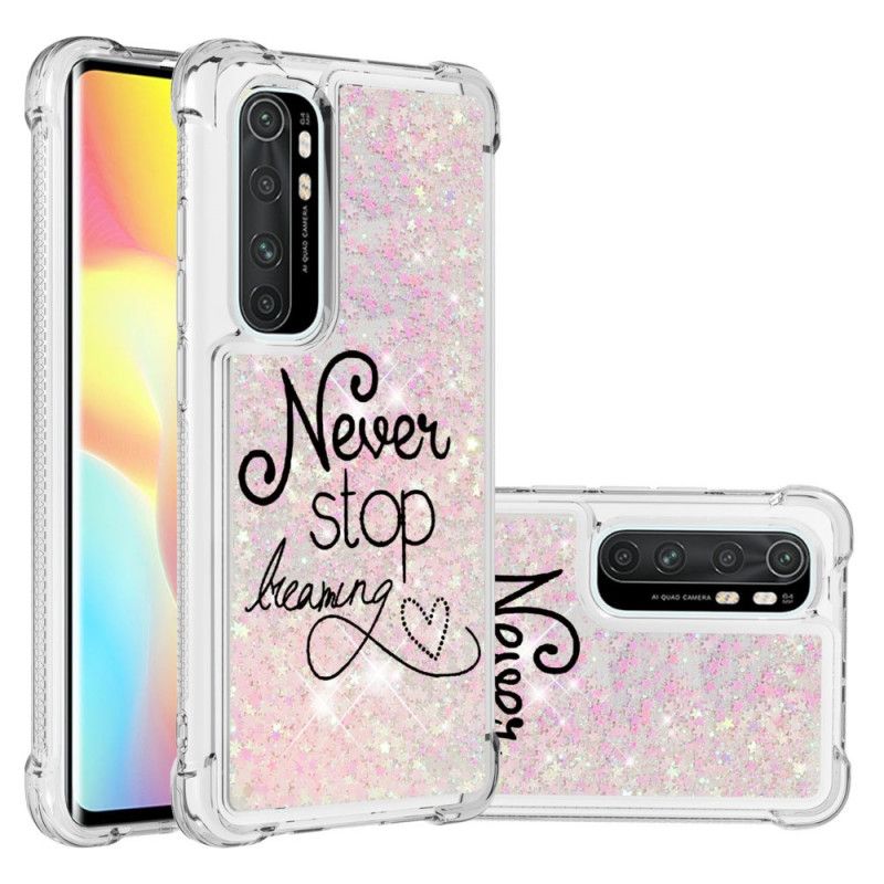 Cover Xiaomi Mi Note 10 Lite Mobilcover Stop Aldrig Med At Drømme Om Glitter