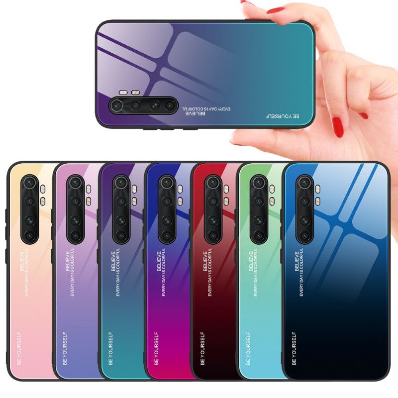 Cover Xiaomi Mi Note 10 Lite Rød Vær Dig Selv Hærdet Glas