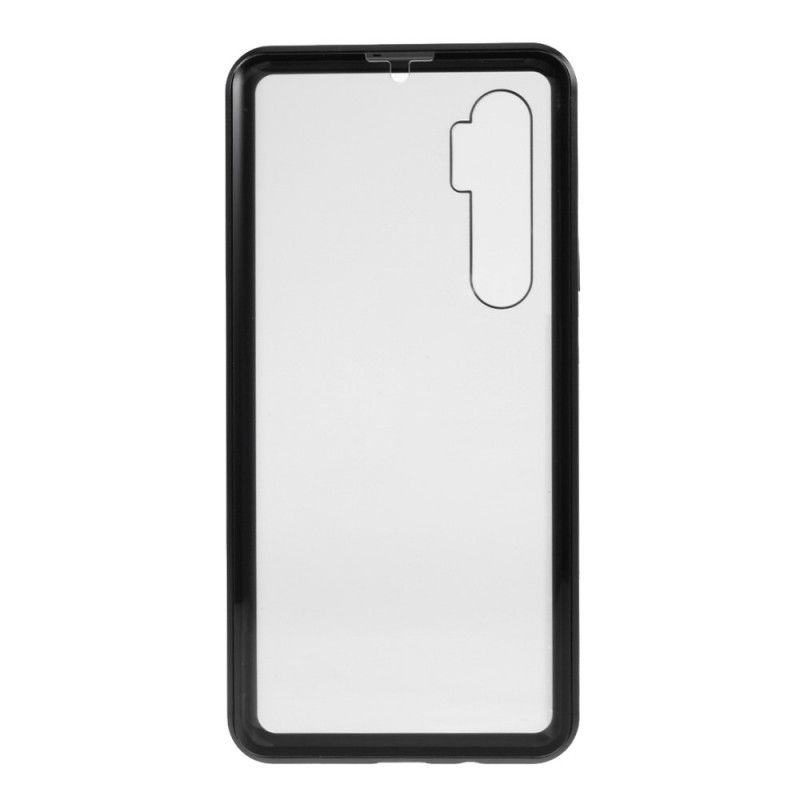 Cover Xiaomi Mi Note 10 Lite Sort Metalkanter Og Dobbelt Hærdet Glas Beskyttelse