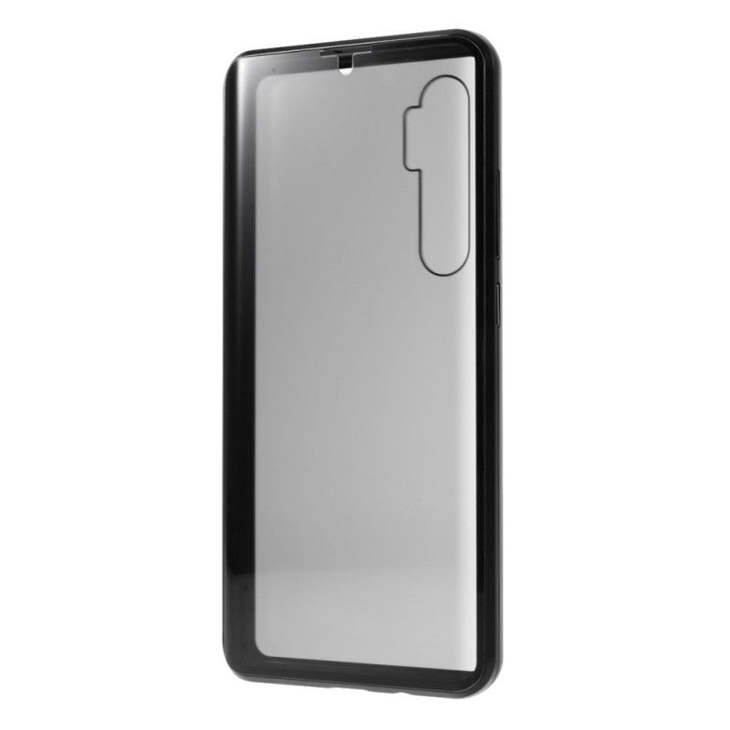 Cover Xiaomi Mi Note 10 Lite Sort Metalkanter Og Dobbelt Hærdet Glas Beskyttelse