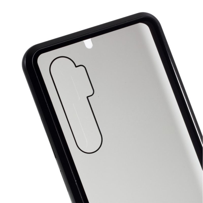 Cover Xiaomi Mi Note 10 Lite Sort Metalkanter Og Dobbelt Hærdet Glas Beskyttelse