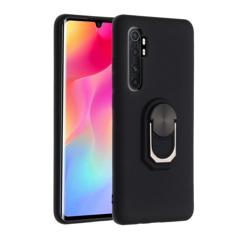 Cover Xiaomi Mi Note 10 Lite Sort Metalliseret Ringstøtte