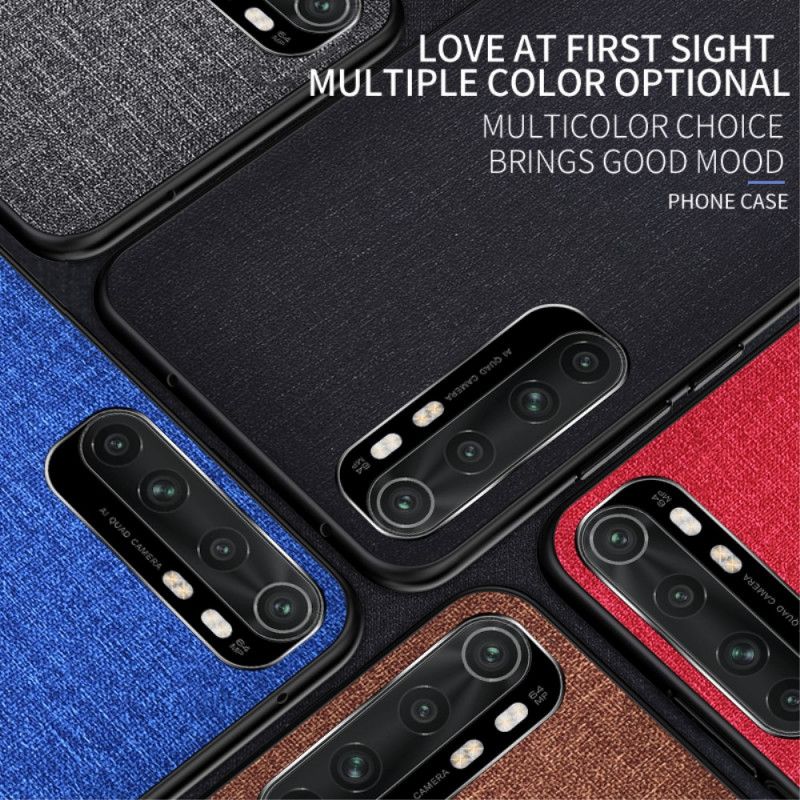 Cover Xiaomi Mi Note 10 Lite Sort Stoftekstur Original