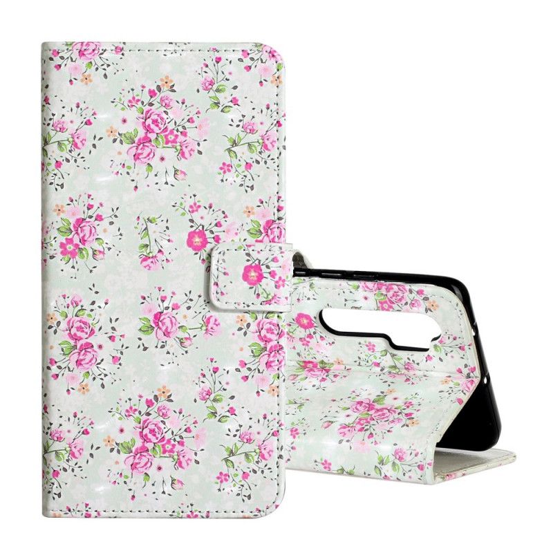 Flip Cover Læder for Xiaomi Mi Note 10 Lite Frihedsdesignblomster