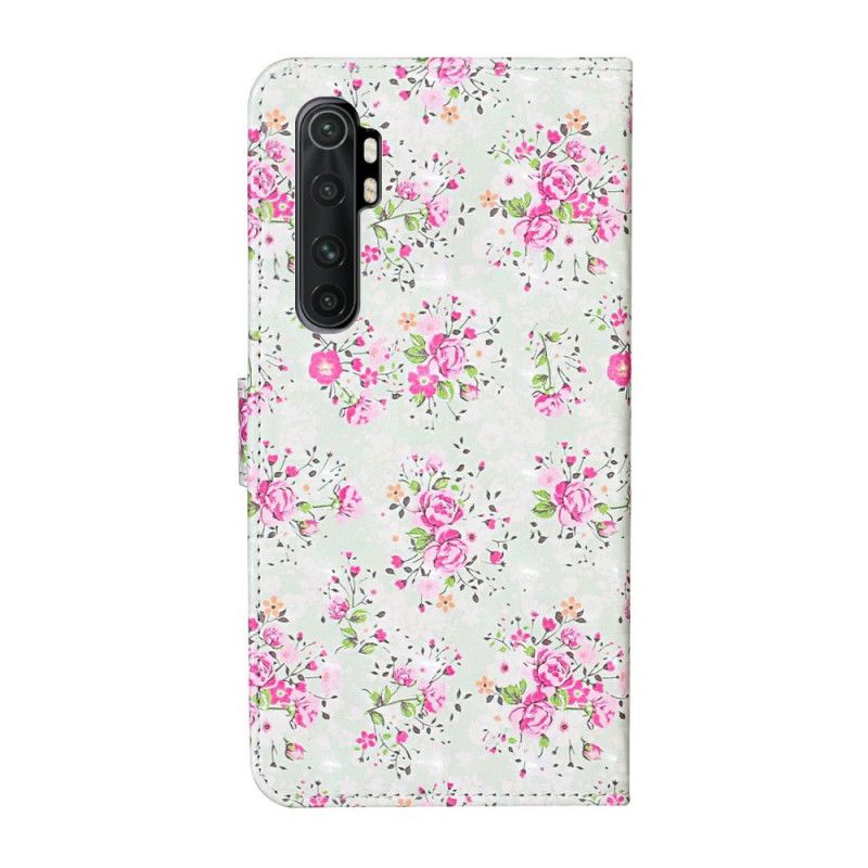 Flip Cover Læder for Xiaomi Mi Note 10 Lite Frihedsdesignblomster