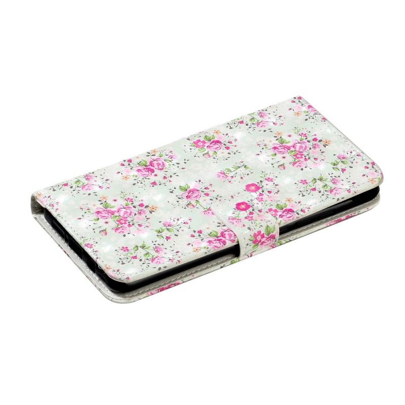 Flip Cover Læder for Xiaomi Mi Note 10 Lite Frihedsdesignblomster