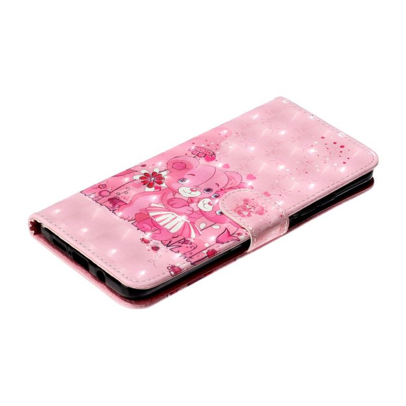 Flip Cover Læder Xiaomi Mi Note 10 Lite Bamser Lyse Pletter Med Rem Original